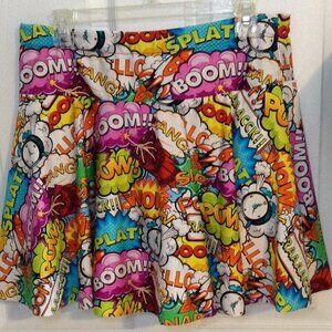 Graphic Novel/Comic Strip Skort "S/M" Vibrant, Girlhoodcore, Goth, Cosplay, Cool